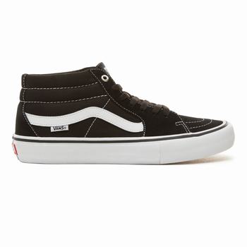 Vans Sk8-Mid Pro - Miesten Korkeavartiset tennarit - Mustat/Valkoinen